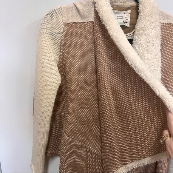 Anthropologie Saturday Sunday Mixed Fabric Sherpa Lined Cardigan size Medium - Picture 6 of 15